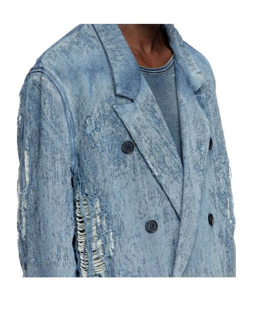 DIESEL Blue D-Pekka Double Breasted Blazer