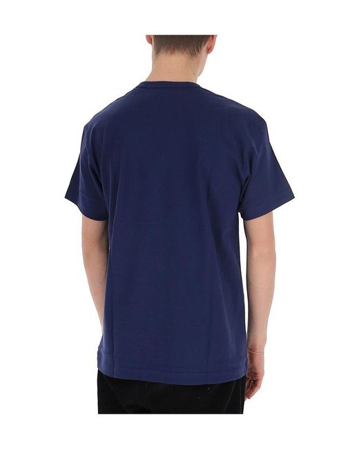 COMME DES GARÇONS PLAY Blue Comme Des Garçons Play Heart Printed T-Shirt for men
