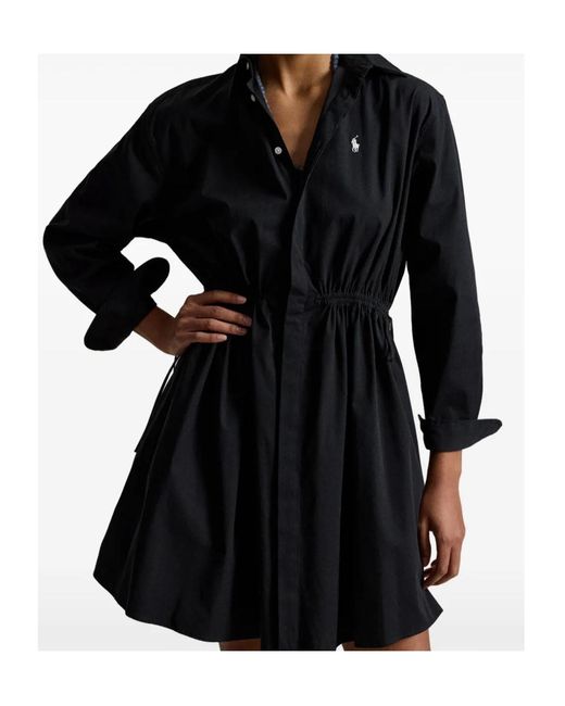Polo Ralph Lauren Black Long-Sleeve Cotton Mini Dress
