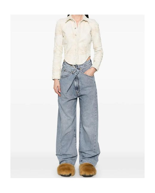DARKPARK Blue Ines Fold Over Denim Jeans