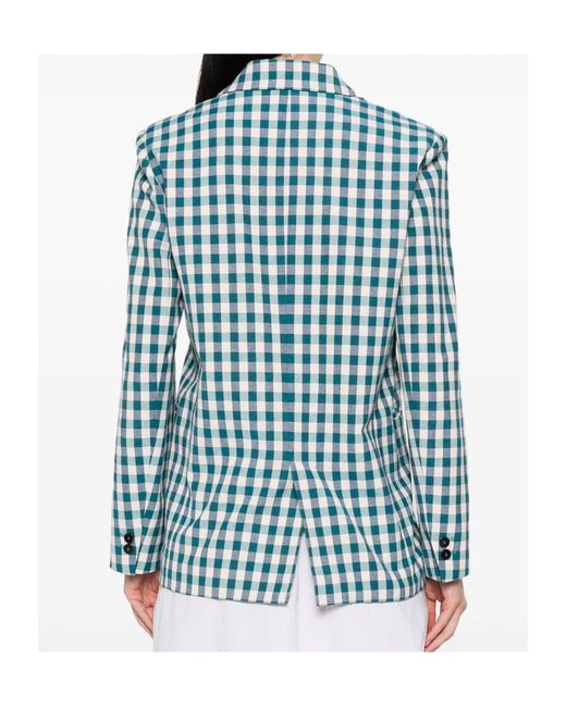 Forte_forte Blue Cotton Gingham Oversized Jacket