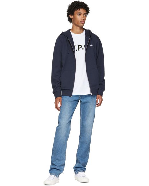 A.P.C. Blue Mid-Waist Washed Effect Jeans for men