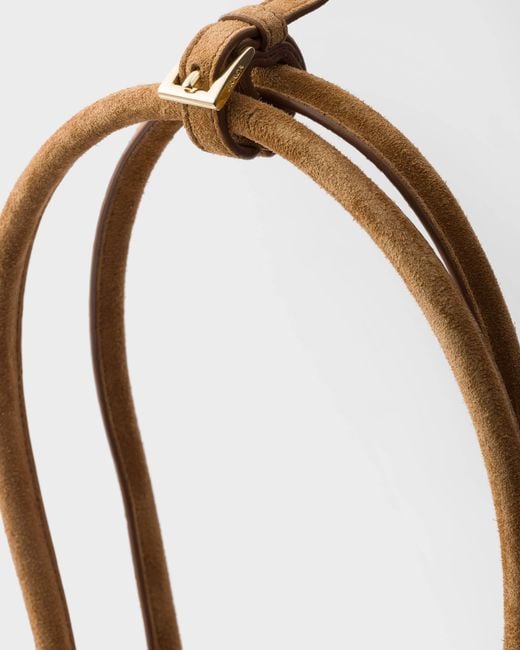 Prada Brown Bonnie Large Suede Handbag