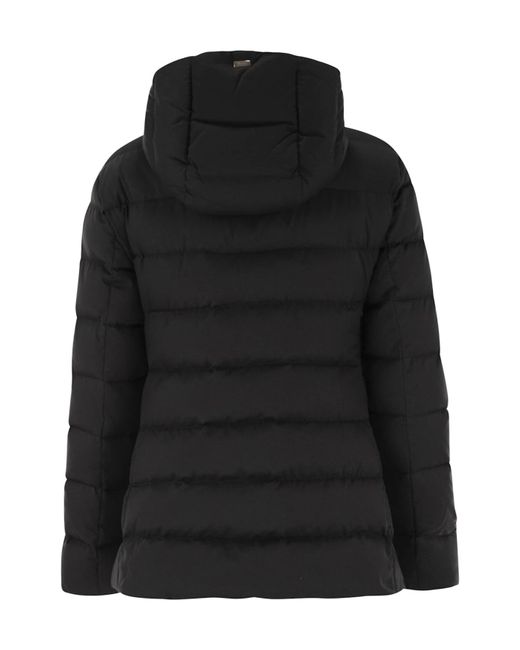 Herno Black Zip-Up Hooded Down Jacket