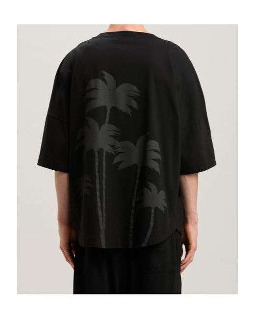 Palm Angels Black Logo Detailed Crew Neck T-Shirt for men