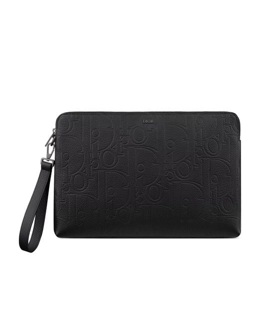 Dior Black A4 Zipped Pouch for men