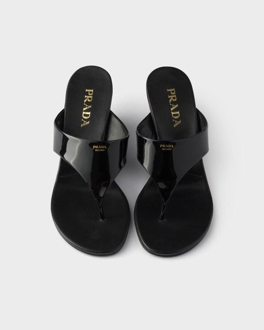 Prada Black Slip-On Thong Sandals