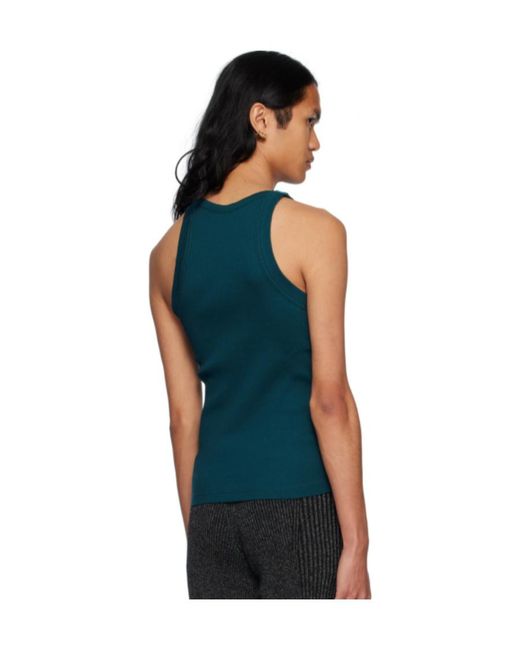 Dion Lee Blue Buckled Fine-Ribbed Tank Top for men