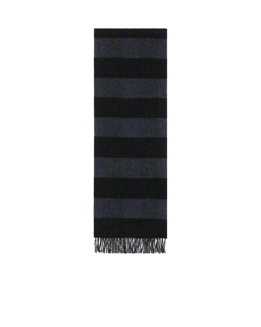 Lanvin Black Striped Fringed Scarf for men