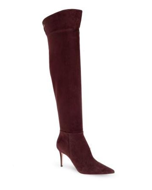Gianvito Rossi Red 90Mm Jules Suede Pointed-Toe Boots