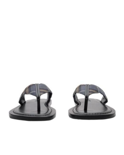 Burberry Blue Check Pavilion Sandals for men