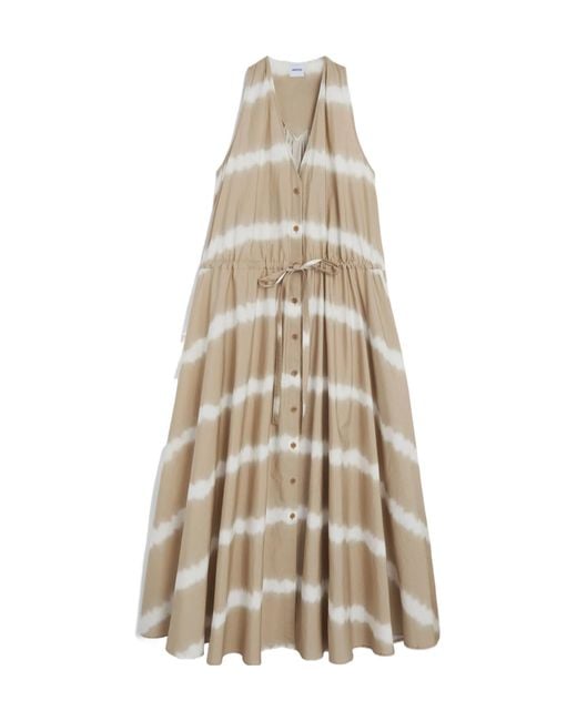 Aspesi Natural Tie-Dye Printed Poplin Dress