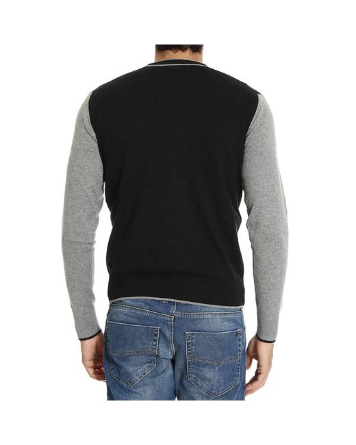 Armani Jeans Gray V-Neck Cardigan for men