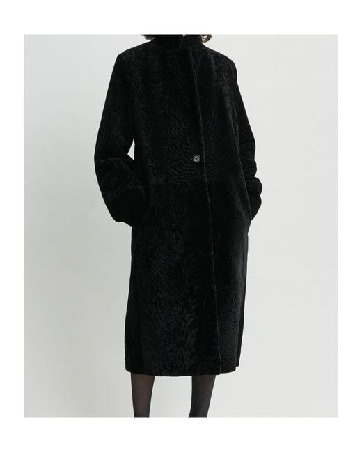 Totême Black Shearling Coat