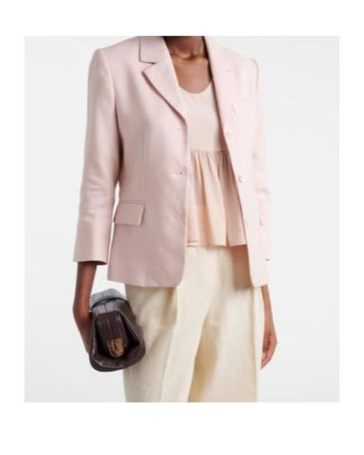 Dorothee Schumacher Pink Casual Sophistication Linen And Cotton Blazer