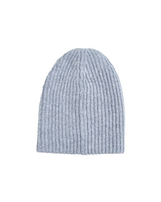 Fabiana Filippi Blue Sequin Embellished Ribbed-Knit Beanie