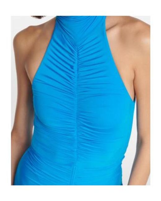 Alex Perry Blue Lark Ruched Gown