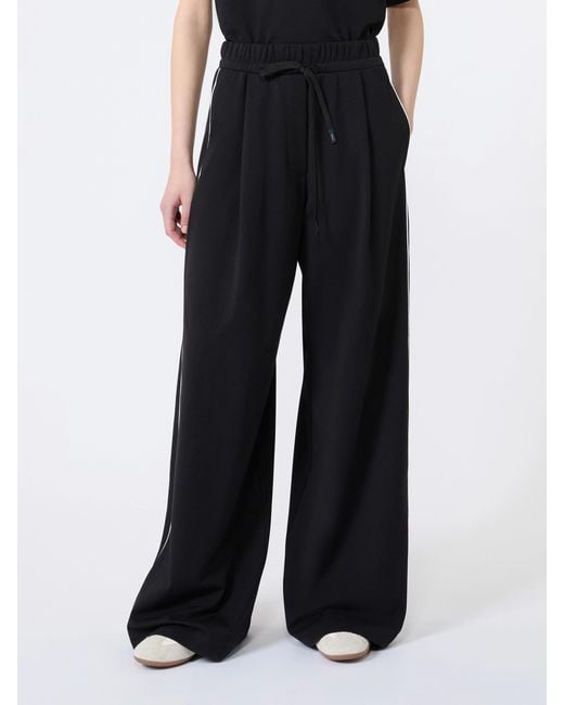 Weekend by Maxmara Black Contrast Trim Wide-Leg Pants