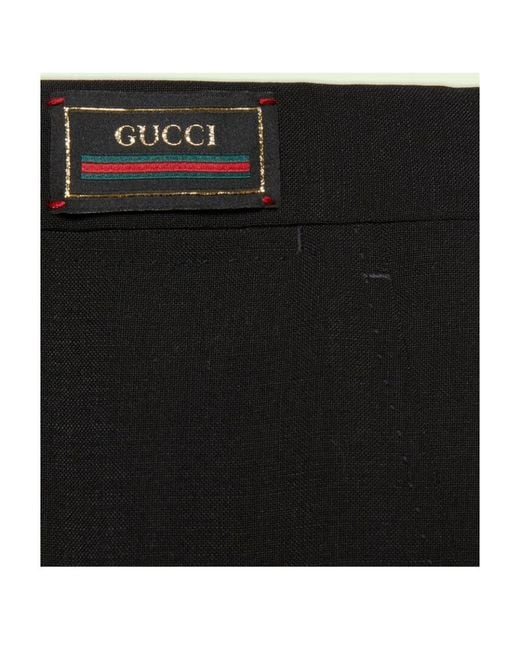 Gucci Black Logo-Patch Tailored Trousers for men