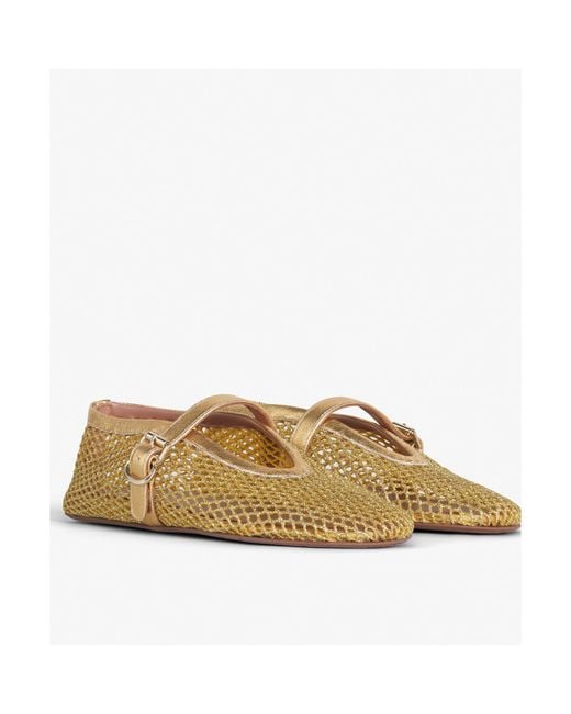 Alaïa Multicolor Alaïa Laminated Fishnet Ballet Flats