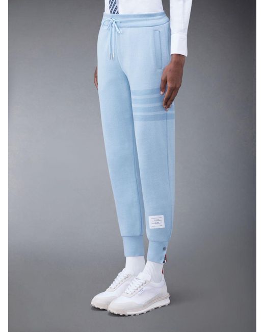 Thom Browne Blue 4-Bar Drawstring Track Pants