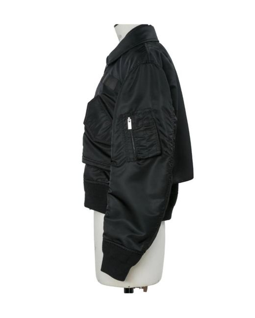 Sacai Black Double-Zip Bomber Jacket