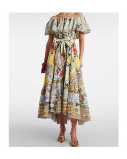 Camilla White Flor Fantástica Floral Cotton Midi Dress