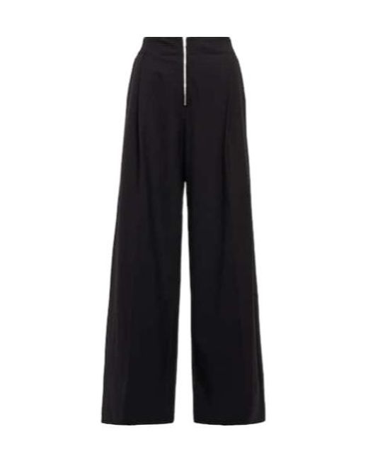 Proenza Schouler Black High-Rise Wide-Leg Wool-Blend Pants