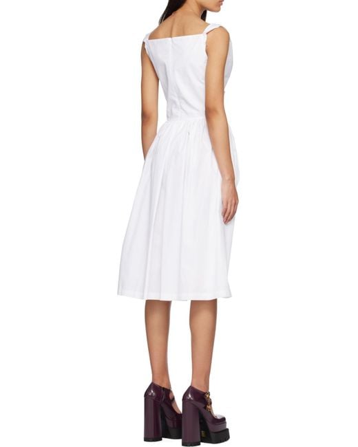 Vivienne Westwood White Sunday Draped Midi Dress