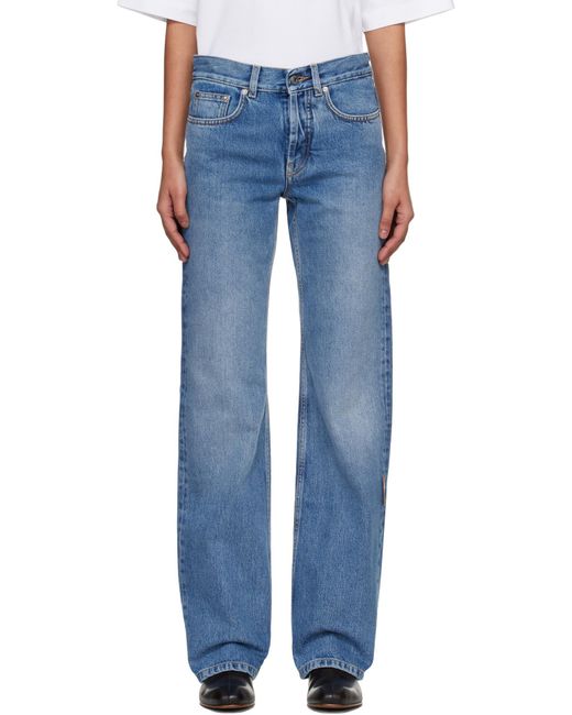 Off-White c/o Virgil Abloh Blue Straight-Leg Jeans