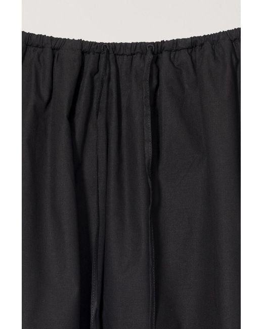 DUNST Black Lace-Trimmed Drawstring Midi Skirt