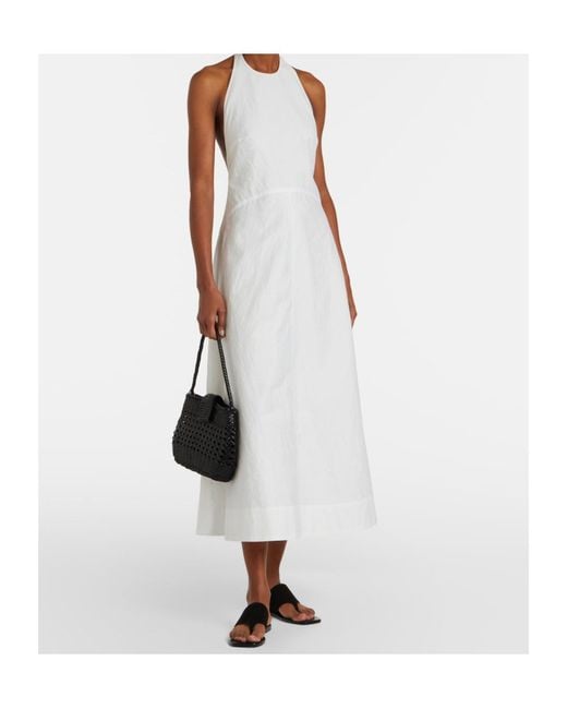 Rohe White Cotton-Blend Poplin Midi Dress