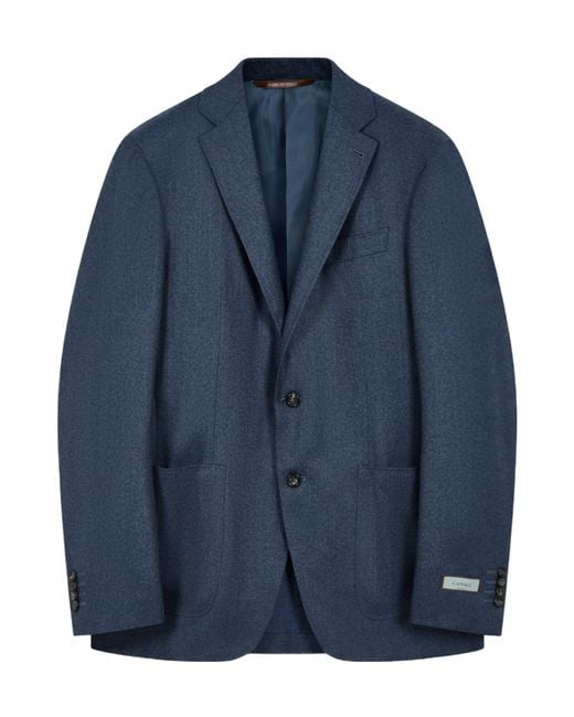Canali Blue Long-Sleeve Blazer for men
