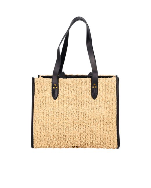 Jérôme Dreyfuss Natural Medium Leon Woven Tote Bag