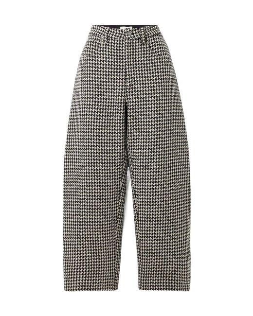 FRAME Gray Houndstooth Tweed Track Pants