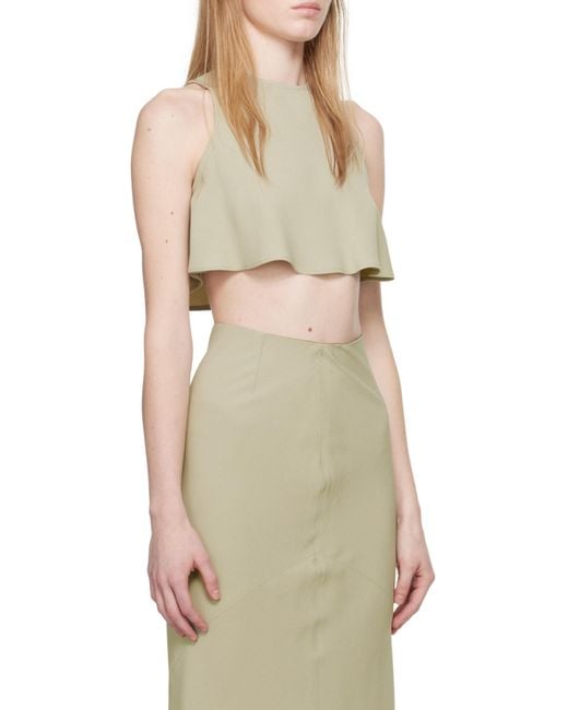 AMI Natural Solid Crew Neck Top