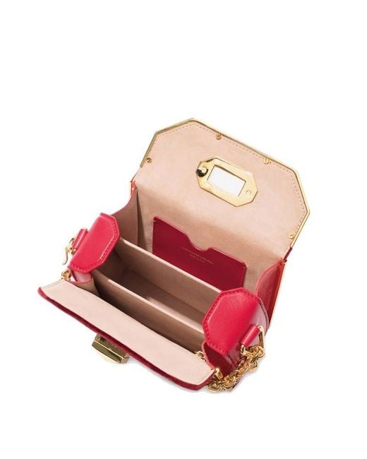 McQueen Red Splice Flip Chain Shoulder Bag