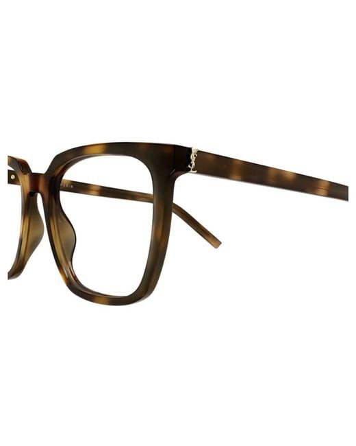 Saint Laurent Metallic Eyewear Square Frame Glasses