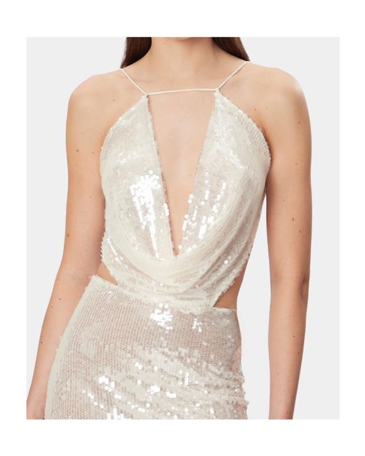 Amazuìn White Ester Self-Tie V-Neck Mini Dress
