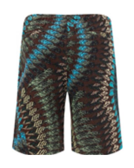 Marcelo Burlon Green County Of Milan Feather Printed Drawstring Shorts for men