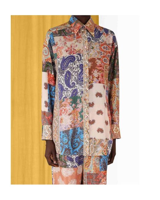 Zimmermann White Devi Graphic Print Buttoned Shirt