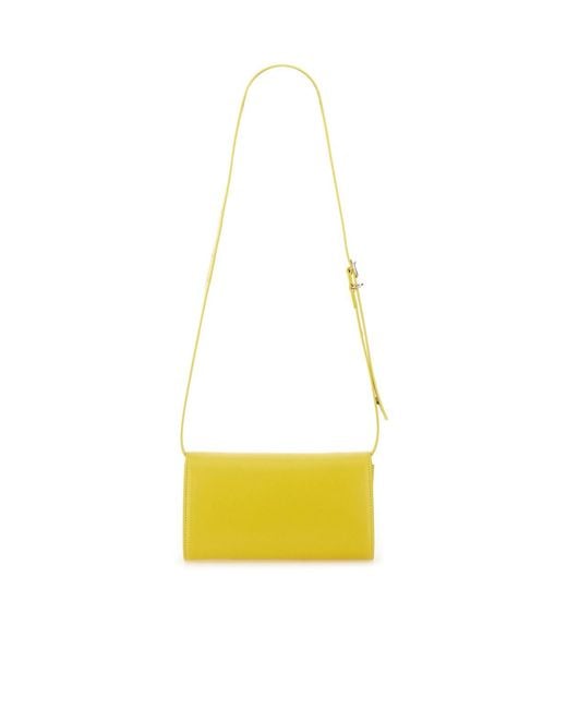 Jil Sander Yellow All-Day Logo Stamp Shoudler Bag