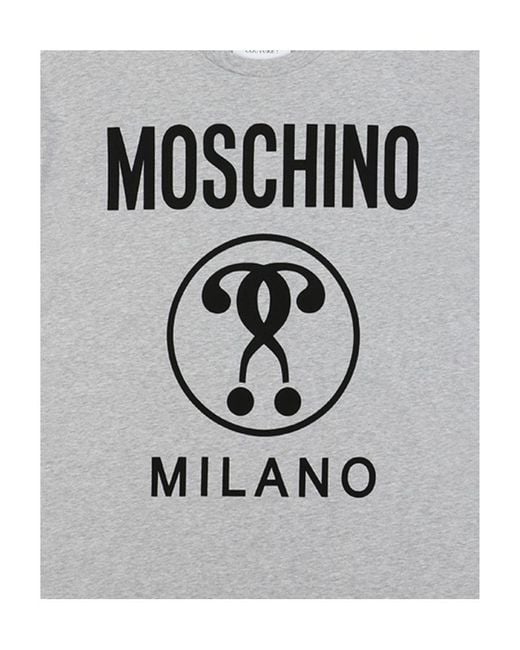 Moschino White Question Mark Logo Printed T-Shirt