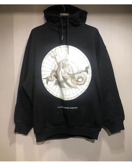 Givenchy Blue Graphic Print Hoodie for men