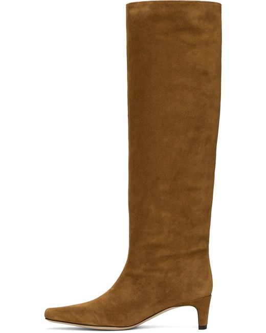 Staud Brown Wally 45Mm Suede Boots