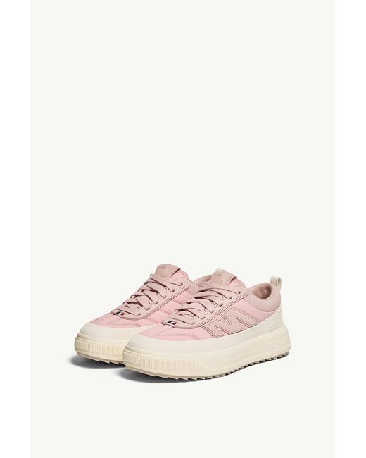 Moncler Pink Altive Nubuck Suede Trainers