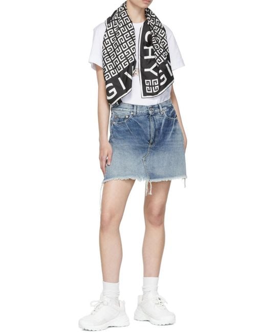 Givenchy Black Logo-Print Silk Scarf