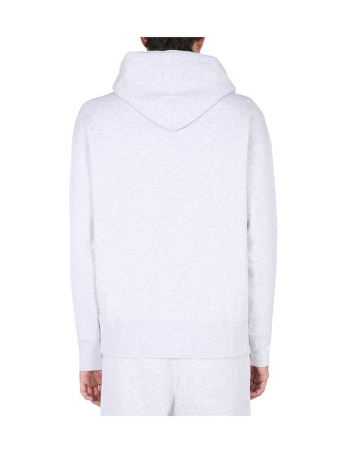 MSGM White Logo Print Hoodie for men