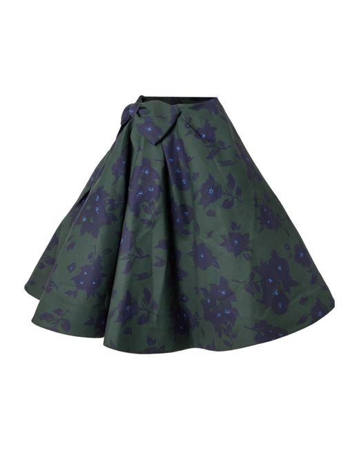 ShuShu/Tong Blue Asymmetrical Bow Midi Skirt
