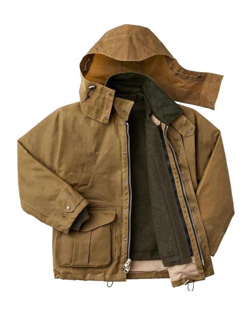 Filson Brown Press-Stud Cotton Jacket for men